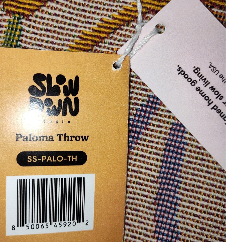 Slowdown Studio Paloma Throw Maggie Stephenson Cotton Woven Blanket 54x70 NEW - Picture 8 of 10